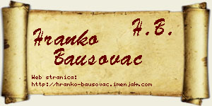 Hranko Bausovac vizit kartica